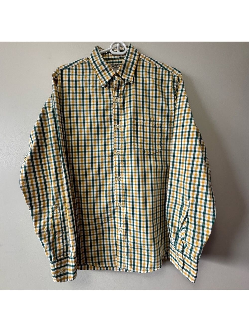 J. Crew Casual Button Down Shirt Yellow and Green